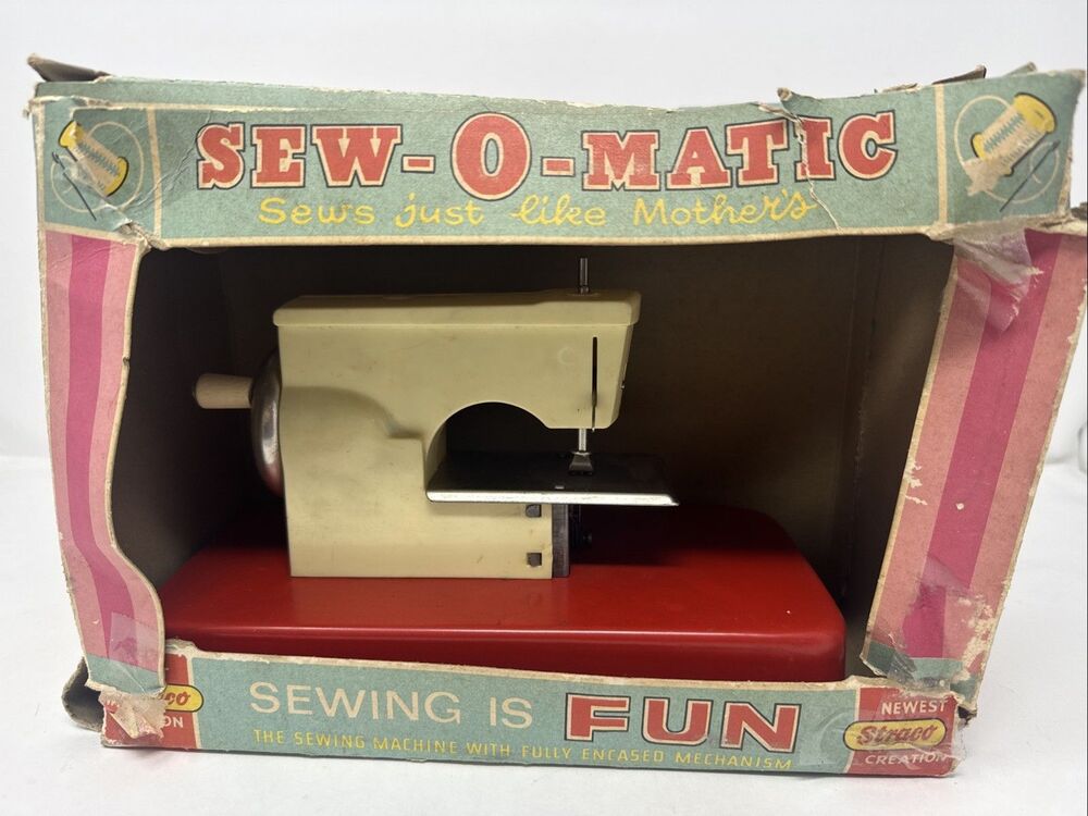 Vintage Toy Straco Jet Sew-O-Matic Child's Sewing Machine Made in Germany w/ box